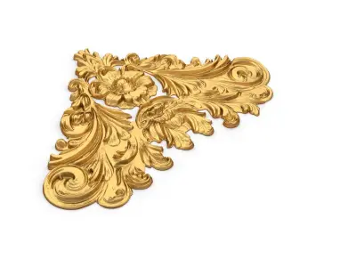 Classic carved corner decor ornament 377 3D model