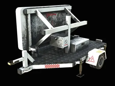 Sign Trailer PBR Low-poly 3D model