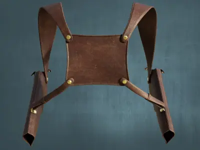 Leather Detective Holster Low-poly 3D model