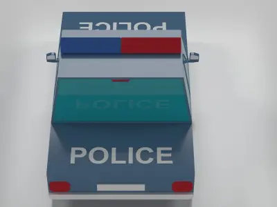 Police Car Low-Poly 3D Model Free low-poly 3D model
