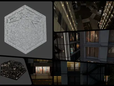 Hexagon City endless run 3D model