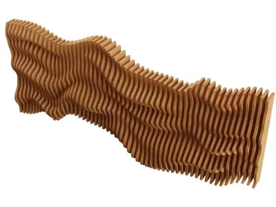 Parametric Wavy Wooden Wall Decor - 01 -CNC files for cutting 3D model