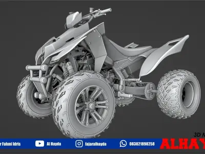 ATV Quad-bike Low-poly 3D model