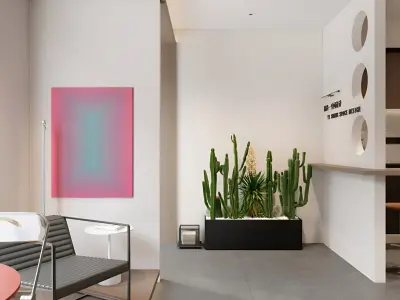 Modern minimalist studio design studio decoration  3D model