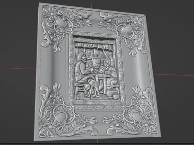 EMBOSSED TABLE SUITABLE FOR CARVING WITH CNC ROUTER 3D model