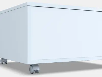 SLAKT Storage box with castors 3D model
