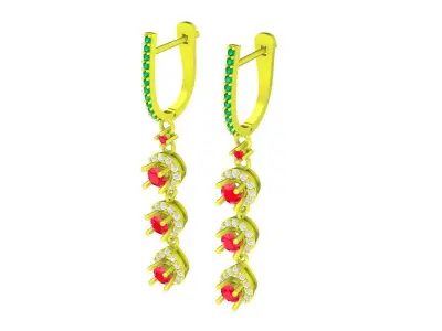 5798 luxury diamond earrings 3D print model