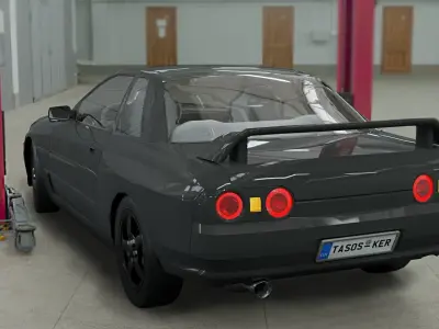 Nissan Skyline GTR R32 Interior Game Ready Low-poly 3D model