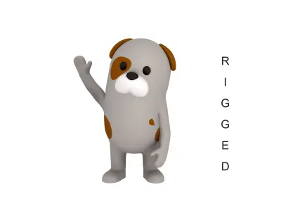 Rigged Cartoon Dog 3D model