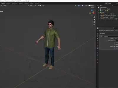 Man Casual Outfit - Modular - Rigged Low-poly 3D model