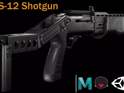 SPAS-12 Shotgun Low-poly 3D model