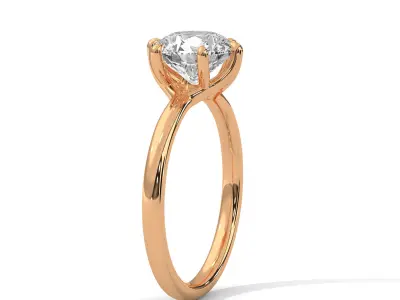 solitaire ring with detail images and 360 render videos 42 3D print model