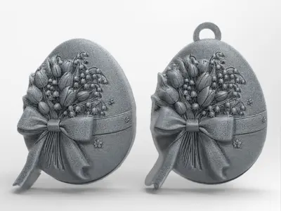 easter egg flower decor  3D print model