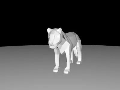 Lion Low Poly Cartoon Model Low-poly 3D model