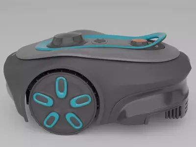 Lawnmower robot Low-poly 3D model