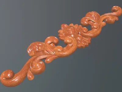 Furniture Pattern Rose - 003 Low-poly 3D model