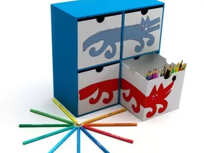 Modern Kids Play Storage 3D model