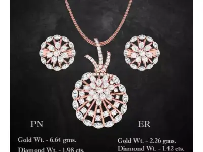 Pendant Earrings combo - 1143 3D print model