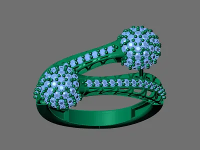 Womens Rings With Stone Ring Ready STL 3DM Models Rings women 3D print model