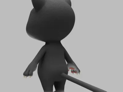 Cat cartoon character modeling textures 3D model