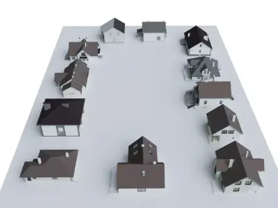 Cottage Houses- 12 Pack Low-poly 3D model