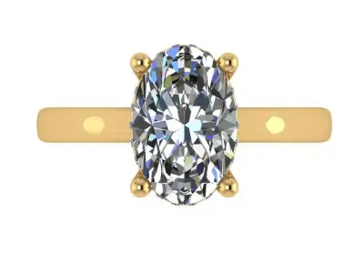 oval solitaire under halo ring cathedral  shank  3D print model