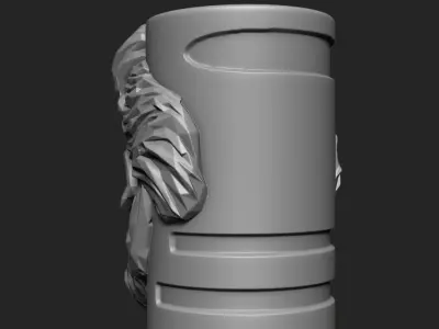 lowpoly Skull bearded vol1 flower pot and pen holder 3D print model