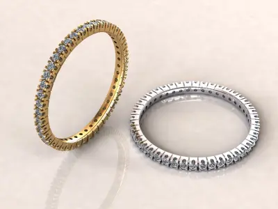  Diamond Band Eternity Ring  2 mm 3D print model