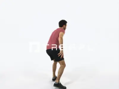 Flow 09E Football Changing Direction Sports Man Low-poly 3D model