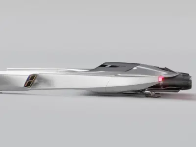 Space racer spaceship 3D low poly scifi Low-poly 3D model