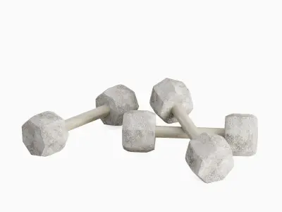 Concrete Dumbbell 02 Low-poly 3D model