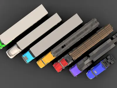  Low-poly Truck Pack Low-poly 3D model