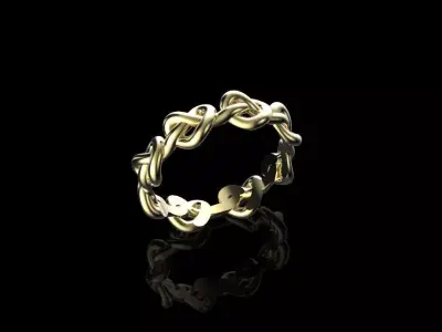 Heart Pretzel Band Ring 3D print model
