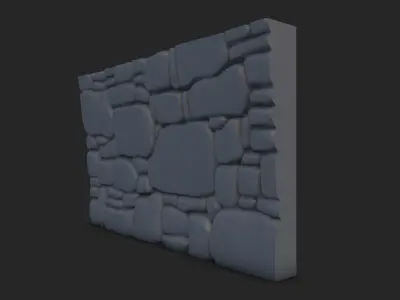 Faded Stone Wall Kitbash 3D model