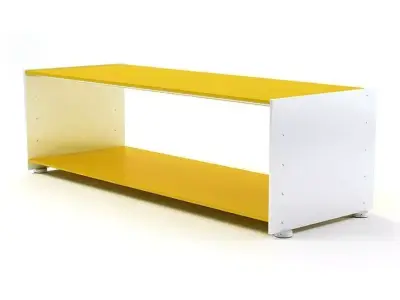 Yellow And White Modular Shelf 3D model