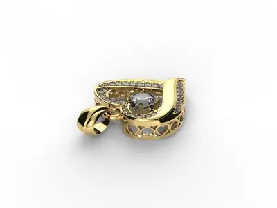 heart pendant 3D print model