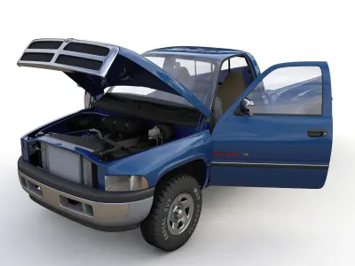 Dodge RAM 1500 V8 Single Cab 1995 3D model