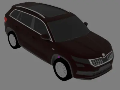 Skoda Kodiaq 2017 3D model - Low Poly Game Ready Low-poly 3D model