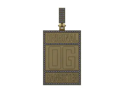 Diamond chunky OG pendant with bail 3D print model