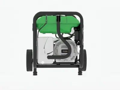 Realistic Low Poly Generator portable on wheels Low-poly 3D model