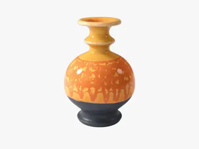 Orange Pop Art Vase 04 Free 3D model