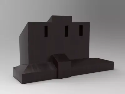 Wood House Low-poly 3D model