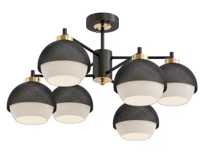 nocciola-70106-6 six light ceiling fixture gold 3D model