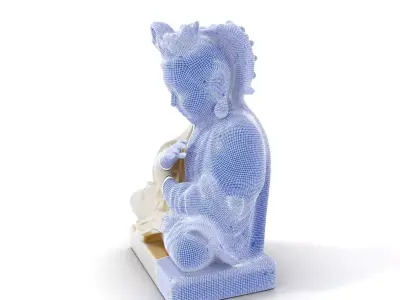 Serene Buddha Sculpture model pack Low-poly 3D model