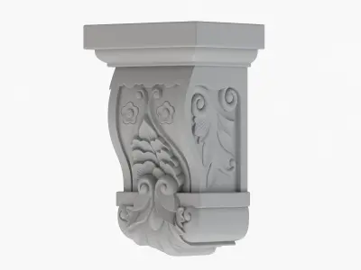 Scroll Corbel 14 3D model