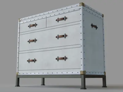 Ludlow Trunk 4-Drawer Dresser 3D model