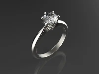 Engagement diamond ring set 0068 V1 3D print model