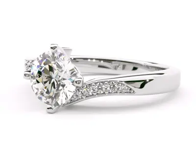 Twist engagement ring sienna diamond 3D print model