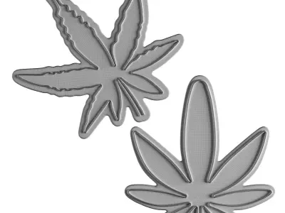 Cannabis Neon Sign 3D model