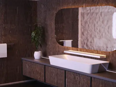 Luxury bathroom Low-poly 3D model